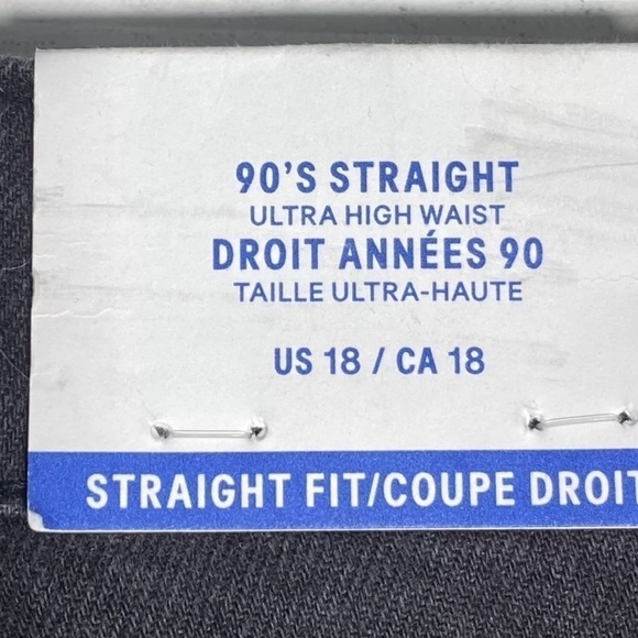 NWT H&M 90s Straight Ultra High Waist Jeans Black Women’s Size 18 - Picture 5 of 7